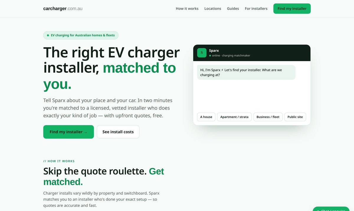 EV charger installer website we built