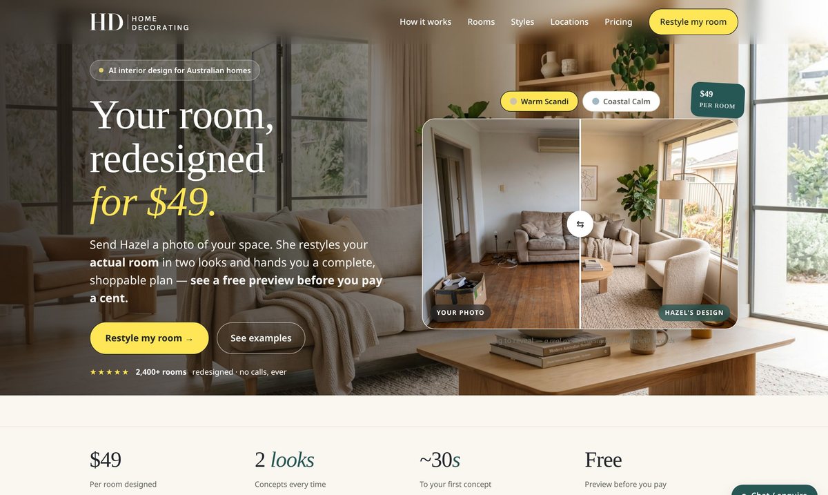 Interior design website we built