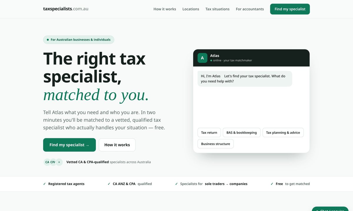 Tax specialists website we built